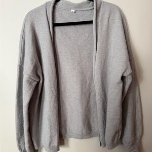 Light Gray Open Front Cardigan XXL | Soft Knit Cozy Sweater